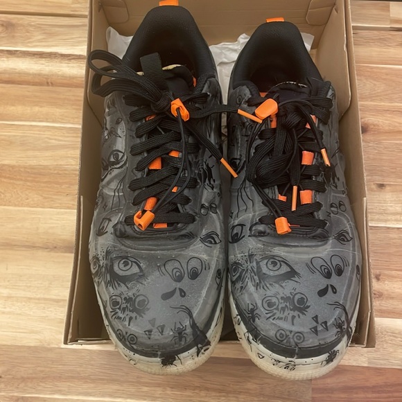 NIKE AF1 SKELETON EXPERIMENTAL BLACK  WHITE - Picture 2 of 5